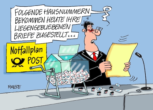 Cartoon: Postmodern (medium) by RABE tagged post,postzusteller,briefträger,dhl,briefkasten,briefe,rabe,ralf,böhme,cartoon,karikatur,pressezeichnung,farbcartoon,tagescartoon,personalprobleme,corona,zustellerprobleme,verspätung,ziehung,lostrommel,lottotrommel,hausnummern,liegengebliebeness,post,postzusteller,briefträger,dhl,briefkasten,briefe,rabe,ralf,böhme,cartoon,karikatur,pressezeichnung,farbcartoon,tagescartoon,personalprobleme,corona,zustellerprobleme,verspätung,ziehung,lostrommel,lottotrommel,hausnummern,liegengebliebeness