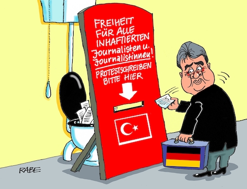 Cartoon: Protestaktion (medium) by RABE tagged türkei,istanbul,ankara,erdogan,kulturabkommen,weihnachten,christentum,jesus,rabe,ralf,böhme,cartoon,karikatur,pressezeichnung,tagescartoon,islam,empörung,botschaft,menschenrechte,pressefreiheit,autokrat,wahlkampf,jpurnalisten,journalistinnen,gabriel,außenminister,krisentreffen,nazivergleich,inhaftierung,meinungsfreiheit,cavusoglu,wirtschaftsminister,klo,spülung,klobecken,türkei,istanbul,ankara,erdogan,kulturabkommen,weihnachten,christentum,jesus,rabe,ralf,böhme,cartoon,karikatur,pressezeichnung,tagescartoon,islam,empörung,botschaft,menschenrechte,pressefreiheit,autokrat,wahlkampf,jpurnalisten,journalistinnen,gabriel,außenminister,krisentreffen,nazivergleich,inhaftierung,meinungsfreiheit,cavusoglu,wirtschaftsminister,klo,spülung,klobecken