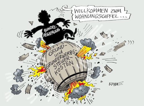 Cartoon: Pulverfass (medium) by RABE tagged bundesregierung,kanzleramt,gipfel,wohnungsgipfel,mieten,mietpreisbremse,zuschuß,unterstützung,mietwucher,rabe,ralf,böhme,cartoon,karikatur,pressezeichnung,farbcartoon,tagescartoon,geringverdiener,wohnungsnot,makler,mieter,vermieter,mieterschutzbund,wohnraum,wohnraumoffensive,bundesregierung,kanzleramt,gipfel,wohnungsgipfel,mieten,mietpreisbremse,zuschuß,unterstützung,mietwucher,rabe,ralf,böhme,cartoon,karikatur,pressezeichnung,farbcartoon,tagescartoon,geringverdiener,wohnungsnot,makler,mieter,vermieter,mieterschutzbund,wohnraum,wohnraumoffensive