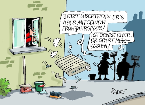 Cartoon: Putzmunter (medium) by RABE tagged energiewende,windkraft,windräder,solarenergie,umweltminister,robert,habeck,grüne,rabe,ralf,böhme,cartoon,karikatur,pressezeichnung,farbcartoon,tagescartoon,michel,lastenträger,kosten,energiepreise,preissteigerung,windkraftausbau,landschaftsschutzgebiete,putin,ukrainekrieg,gasboykott,gasabschaltung,sanktionen,heizkosten,gasheizung,heizkörper,frühjahr,frühling,frühjahrsputz,energiewende,windkraft,windräder,solarenergie,umweltminister,robert,habeck,grüne,rabe,ralf,böhme,cartoon,karikatur,pressezeichnung,farbcartoon,tagescartoon,michel,lastenträger,kosten,energiepreise,preissteigerung,windkraftausbau,landschaftsschutzgebiete,putin,ukrainekrieg,gasboykott,gasabschaltung,sanktionen,heizkosten,gasheizung,heizkörper,frühjahr,frühling,frühjahrsputz