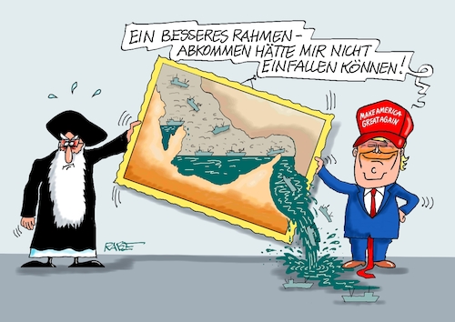 Cartoon: Rahmen ab kommen (medium) by RABE tagged trump,präsident,usa,donald,einmarsch,erstürmung,cartoon,karikatur,pressezeichnung,rabe,ralf,böhme,farbcartoon,tagescartoon,venezuela,südamerika,maduro,regimewechsel,weltordnung,kongress,völkerrecht,iran,irankrieg,mullahs,abkommen,rahmen,rahmenabkommen,bilderrahmen,hormus,abfluss,öltanker,frieden,friedensplan,unterzeichnung,trump,präsident,usa,donald,einmarsch,erstürmung,cartoon,karikatur,pressezeichnung,rabe,ralf,böhme,farbcartoon,tagescartoon,venezuela,südamerika,maduro,regimewechsel,weltordnung,kongress,völkerrecht,iran,irankrieg,mullahs,abkommen,rahmen,rahmenabkommen,bilderrahmen,hormus,abfluss,öltanker,frieden,friedensplan,unterzeichnung
