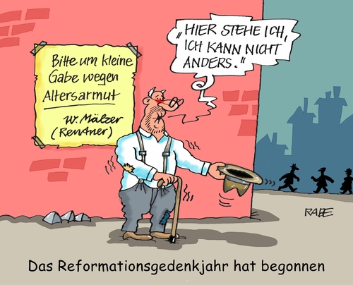 Cartoon: Reformationsjubiläum (medium) by RABE tagged reformation,reformationsjubiläum,luther,lutherstadt,wittenberg,predigt,ablasshandel,thesen,rabe,ralf,böhme,cartoon,karikatur,pressezeichnung,farbcartoon,tagescartoon,rente,nahles,altersarmut,rentner,reformation,reformationsjubiläum,luther,lutherstadt,wittenberg,predigt,ablasshandel,thesen,rabe,ralf,böhme,cartoon,karikatur,pressezeichnung,farbcartoon,tagescartoon,rente,nahles,altersarmut,rentner