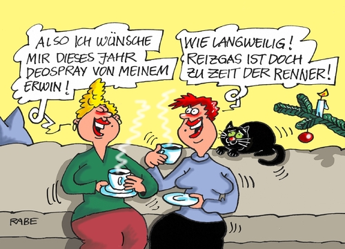 Cartoon: Reizgas (medium) by RABE tagged wunschzettel,bundesamt,migtation,migranten,flüchtlinge,flüchtlingskrise,asyl,asylanten,asylverfahren,bürokratie,integration,abschiebung,rabe,ralf,böhme,cartoon,karikatur,pressezeichnung,farbcartoon,tagescartoon,weihnachten,weihnachtsmann,weihnachtsfest,geschenke,bescherung,reiz,reizgas,pfefferspray,verteidigung,selbstverteidigung,frauen,deospray,parfümerie,wunschzettel,bundesamt,migtation,migranten,flüchtlinge,flüchtlingskrise,asyl,asylanten,asylverfahren,bürokratie,integration,abschiebung,rabe,ralf,böhme,cartoon,karikatur,pressezeichnung,farbcartoon,tagescartoon,weihnachten,weihnachtsmann,weihnachtsfest,geschenke,bescherung,reiz,reizgas,pfefferspray,verteidigung,selbstverteidigung,frauen,deospray,parfümerie