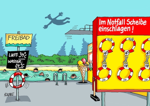 Cartoon: Rettungsschellen (medium) by RABE tagged freibad,schwimmbad,bademeister,rettungsschwimmer,basin,anweisungen,rabe,ralf,böhme,cartoon,karikatur,pressezeichnung,farbcartoon,tagescartoon,stöpsel,abfluss,platzverweis,polizeipräsenz,handschellen,rettungsringe,festnahme,freibad,schwimmbad,bademeister,rettungsschwimmer,basin,anweisungen,rabe,ralf,böhme,cartoon,karikatur,pressezeichnung,farbcartoon,tagescartoon,stöpsel,abfluss,platzverweis,polizeipräsenz,handschellen,rettungsringe,festnahme