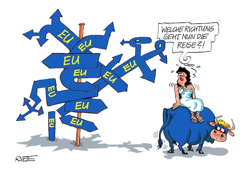 Cartoon: Richtungsweisend (medium) by RABE tagged wahl,wahlomat,wahlkämpfer,europawahl,landtagswahl,wähler,wahlplakate,rabe,ralf,böhme,cartoon,karikatur,pressezeichnung,farbcartoon,tagescartoon,briefwahl,briefwähler,stimmzettel,brief,briefkuvert,eu,stier,wegweiser,pfeile,reiterin,wahl,wahlomat,wahlkämpfer,europawahl,landtagswahl,wähler,wahlplakate,rabe,ralf,böhme,cartoon,karikatur,pressezeichnung,farbcartoon,tagescartoon,briefwahl,briefwähler,stimmzettel,brief,briefkuvert,eu,stier,wegweiser,pfeile,reiterin