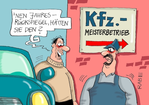 Rückgespiegeltes von RABE, Politik Cartoon