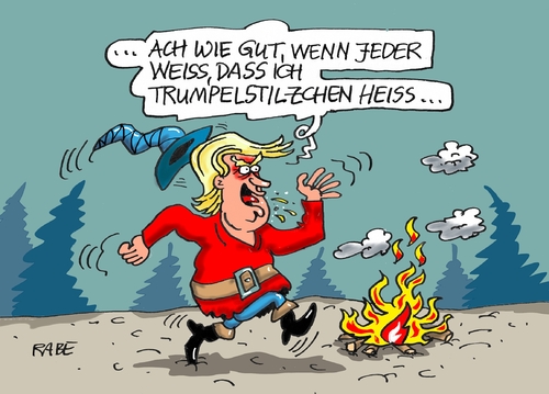 Cartoon: Rumpelstilzchen (medium) by RABE tagged donald,trump,usa,wahlkampf,präsidentschaftswahl,rabe,ralf,böhme,cartoon,karikatur,pressezeichnung,farbcartoon,tagescartoon,rumpelstilzchen,märchen,gebrüder,grimm,trumpelstilzchen,donald,trump,usa,wahlkampf,präsidentschaftswahl,rabe,ralf,böhme,cartoon,karikatur,pressezeichnung,farbcartoon,tagescartoon,rumpelstilzchen,märchen,gebrüder,grimm,trumpelstilzchen