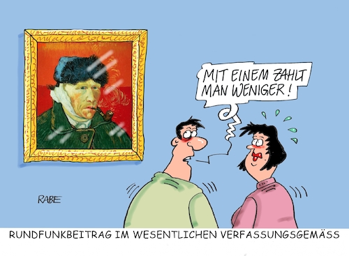 Cartoon: Rundfunkbeitrag (medium) by RABE tagged rundfunkbeitrag,rundfunkgebühr,ard,zdf,dritte,verfassungsgericht,recht,rabe,ralf,böhme,cartoon,karikatur,pressezeichnung,farbcartoon,tagescartoon,gemälde,van,gogh,ohr,wohnung,neuregelung,grundgesetzn,rundfunkbeitrag,rundfunkgebühr,ard,zdf,dritte,verfassungsgericht,recht,rabe,ralf,böhme,cartoon,karikatur,pressezeichnung,farbcartoon,tagescartoon,gemälde,van,gogh,ohr,wohnung,neuregelung,grundgesetzn