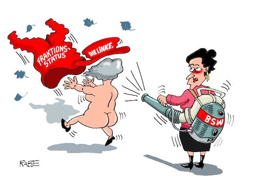 Cartoon: Sahra bläst (medium) by RABE tagged wagenknecht,sahra,linke,parteiengründung,verein,bsw,bündnis,abspaltung,rabe,ralf,böhme,cartoon,karikatur,pressezeichnung,farbcartoon,tagescartoon,swb,herbst,laub,herbstlaub,wind,sturm,laubbläser,gebläse,bundestagsfraktion,mandat,fraktionsstatus,verlust,wagenknecht,sahra,linke,parteiengründung,verein,bsw,bündnis,abspaltung,rabe,ralf,böhme,cartoon,karikatur,pressezeichnung,farbcartoon,tagescartoon,swb,herbst,laub,herbstlaub,wind,sturm,laubbläser,gebläse,bundestagsfraktion,mandat,fraktionsstatus,verlust