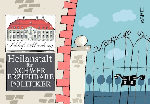 Cartoon: Sanatorium Meseberg (medium) by RABE tagged schloss,meseberg,klausur,klausurtagung,ampel,ampelregierung,rabe,ralf,böhme,cartoon,karikatur,pressezeichnung,farbcartoon,tagescartoon,kindergrundsicherung,politiker,schlosstor,erziehung,schwere,heilanstalt,schloss,meseberg,klausur,klausurtagung,ampel,ampelregierung,rabe,ralf,böhme,cartoon,karikatur,pressezeichnung,farbcartoon,tagescartoon,kindergrundsicherung,politiker,schlosstor,erziehung,schwere,heilanstalt