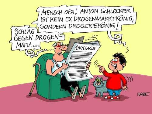 Cartoon: Schlecker (medium) by RABE tagged schlecker,anton,filialen,insolvenz,insolvenzverschleppung,millionen,euro,pleite,drogerie,drogeriemarkt,drogeriemarktkette,drogeriemarktkönig,schleckerfrauen,rabe,ralf,böhme,cartoon,karikatur,pressezeichnung,farbcartoon,tagescartoon,opa,junge,enkel,mafia,drogenmafia,drogen,drogenkönig,schlecker,anton,filialen,insolvenz,insolvenzverschleppung,millionen,euro,pleite,drogerie,drogeriemarkt,drogeriemarktkette,drogeriemarktkönig,schleckerfrauen,rabe,ralf,böhme,cartoon,karikatur,pressezeichnung,farbcartoon,tagescartoon,opa,junge,enkel,mafia,drogenmafia,drogen,drogenkönig