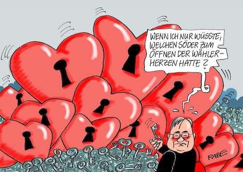 Cartoon: Schlüsselerlebnis Eins (medium) by RABE tagged corona,bundländerkonferenz,merkel,kanzleramt,lockerungen,stufenplan,öffnungen,lockdown,shutdown,baumärkte,impfdosen,rki,fallzahlen,inzidenzwert,spahn,impfzentren,impfreihenfolge,notbremse,armin,laschet,söder,herzen,wähler,wählerherzen,kanzlerkandidat,cdu,csu,union,herz,corona,bundländerkonferenz,merkel,kanzleramt,lockerungen,stufenplan,öffnungen,lockdown,shutdown,baumärkte,impfdosen,rki,fallzahlen,inzidenzwert,spahn,impfzentren,impfreihenfolge,notbremse,armin,laschet,söder,herzen,wähler,wählerherzen,kanzlerkandidat,cdu,csu,union,herz