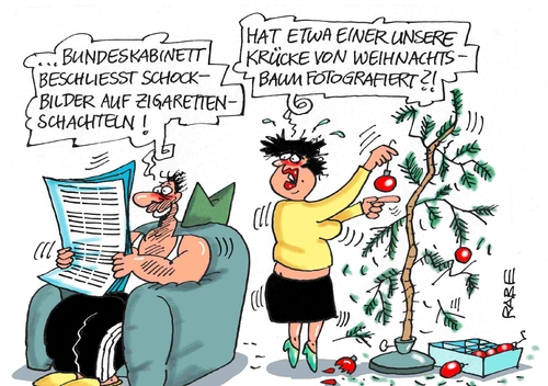 Cartoon: Schockbilder (medium) by RABE tagged fichte,tanne,krücke,weihnachtsbaum,weihnachten,tagescartoon,farbcartoon,pressezeichnung,karikatur,cartoon,böhme,ralf,zigarettenrabe,zigarettenwerbung,lungenkrebs,raucherbeine,raucher,schockbilder,schock,schock,schockbilder,raucher,raucherbeine,lungenkrebs,zigarettenwerbung,zigarettenrabe,ralf,böhme,cartoon,karikatur,pressezeichnung,farbcartoon,tagescartoon,weihnachten,weihnachtsbaum,krücke,tanne,fichte