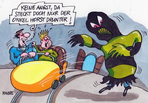 Cartoon: Schreckgespenst (medium) by RABE tagged regierungsneubildung,koalitionspartner,fraktion,angst,gespenst,schreckgespenst,horst,schwarzgrün,rotgrün,fraktionssitzung,bundestagswahl,rücktritt,regierungsbildung,rabe,merkel,kanzlerin,bayern,csu,seehofer,geisterbahn,pressezeichnung,karikatur,cartoon,böhme,ralf,regierungsbildung,rücktritt,bundestagswahl,fraktionssitzung,rotgrün,schwarzgrün,horst,seehofer,csu,bayern,kanzlerin,merkel,rabe,ralf,böhme,cartoon,karikatur,pressezeichnung,geisterbahn,schreckgespenst,gespenst,angst,fraktion,koalitionspartner,regierungsneubildung