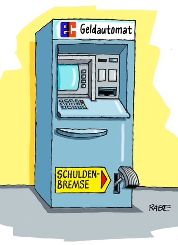 Cartoon: Schuldenbremse neu (medium) by RABE tagged schulden,schuldenbremse,schuldenkrise,eu,euro,eurozone,griechenland,athen,tsipras,rabe,ralf,böhme,cartoon,karikatur,pressezeichnung,farbcartoon,tagescartoon,geldautomat,ec,sparkasse,bank,bremse,schulden,schuldenbremse,schuldenkrise,eu,euro,eurozone,griechenland,athen,tsipras,rabe,ralf,böhme,cartoon,karikatur,pressezeichnung,farbcartoon,tagescartoon,geldautomat,ec,sparkasse,bank,bremse