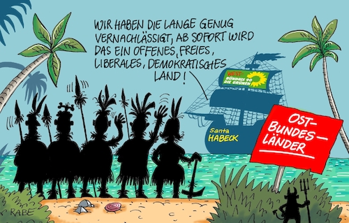 Cartoon: Seelenverkäufer Habeck (medium) by RABE tagged grüne,habeck,santa,maria,meer,see,galeere,eingeborene,insel,kolumbus,indien,indianer,rabe,ralf,böhme,cartoon,karikatur,pressezeichnung,farbcartoon,tagescartoon,demokratie,thüringen,ostdeutsche,bundesländer,ostdeutschland,liberale,freie,offen,vernachlässigung,grüne,habeck,santa,maria,meer,see,galeere,eingeborene,insel,kolumbus,indien,indianer,rabe,ralf,böhme,cartoon,karikatur,pressezeichnung,farbcartoon,tagescartoon,demokratie,thüringen,ostdeutsche,bundesländer,ostdeutschland,liberale,freie,offen,vernachlässigung