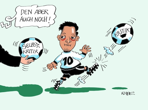 Cartoon: Selbstkritik (medium) by RABE tagged özil,gündogan,erdogan,wahlkampf,wahlhilfe,fußballtrikot,trikottausch,rabe,ralf,böhme,cartoon,karikatur,pressezeichnung,farbcartoon,tagescartoon,schmutz,kritik,selbstkritik,rücktritt,nationalelf,dfb,grindel,bierhoff,integration,rassismus,fußball,alarmzeichen,özil,gündogan,erdogan,wahlkampf,wahlhilfe,fußballtrikot,trikottausch,rabe,ralf,böhme,cartoon,karikatur,pressezeichnung,farbcartoon,tagescartoon,schmutz,kritik,selbstkritik,rücktritt,nationalelf,dfb,grindel,bierhoff,integration,rassismus,fußball,alarmzeichen