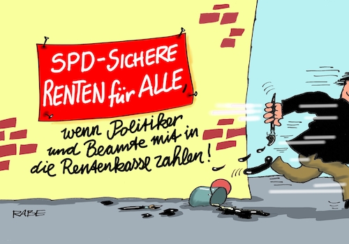 Cartoon: Sichere Renten (medium) by RABE tagged martin,schulz,spd,wahlkampf,bundestagswahl,beamte,rentenkasse,rabe,ralf,böhme,cartoon,karikatur,pressezeichnung,farbcartoon,tagescartoon,rentner,nahles,gleichberechtigung,martin,schulz,spd,wahlkampf,bundestagswahl,beamte,rentenkasse,rabe,ralf,böhme,cartoon,karikatur,pressezeichnung,farbcartoon,tagescartoon,rentner,nahles,gleichberechtigung