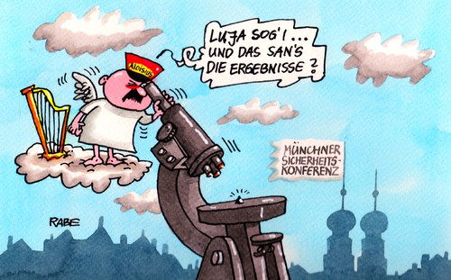 Cartoon: Sicherheitskonferenz (medium) by RABE tagged sicherheitskonferenz,sicherheit,münchen,klitschko,ukraine,opposition,regimegegner,syrien,ägypten,türkei,nshost,iran,beratung,außenminister,staatschefs,rabe,ralf,böhme,cartoon,karikatur,pressezeichnung,farbcartoon,wolken,aloisius,harfe,himmel,luja,sog,mikroskop,mini,winzig,vergrößerung,oppositionspolitiker,menschenrechte,sanktionen,russland,selbestbestimmung,usa,eurozone,eu,kerry,nato,proteste,gewalt,steinmeier,spd,sicherheitskonferenz,sicherheit,münchen,klitschko,ukraine,opposition,regimegegner,syrien,ägypten,türkei,nshost,iran,beratung,außenminister,staatschefs,rabe,ralf,böhme,cartoon,karikatur,pressezeichnung,farbcartoon,wolken,aloisius,harfe,himmel,luja,sog,mikroskop,mini,winzig,vergrößerung,oppositionspolitiker,menschenrechte,sanktionen,russland,selbestbestimmung,usa,eurozone,eu,kerry,nato,proteste,gewalt,steinmeier,spd