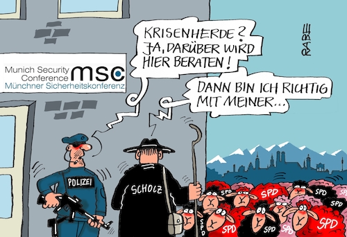 Cartoon: Sicherheitskonferenz (medium) by RABE tagged sonderparteitag,spd,martin,schulz,ja,groko,koalitionsverhandlungen,rabe,ralf,böhme,cartoon,karikatur,pressezeichnung,farbcartoon,tagescartoon,merkel,union,koalitionsgespräche,sicherheitskonferenz,münchen,krisenherde,aussenminister,gabriel,nato,von,der,leyen,schafe,schafherde,schäfer,scholz,fraktionsvorsitz,mitgliederbefragung,saustall,sonderparteitag,spd,martin,schulz,ja,groko,koalitionsverhandlungen,rabe,ralf,böhme,cartoon,karikatur,pressezeichnung,farbcartoon,tagescartoon,merkel,union,koalitionsgespräche,sicherheitskonferenz,münchen,krisenherde,aussenminister,gabriel,nato,von,der,leyen,schafe,schafherde,schäfer,scholz,fraktionsvorsitz,mitgliederbefragung,saustall