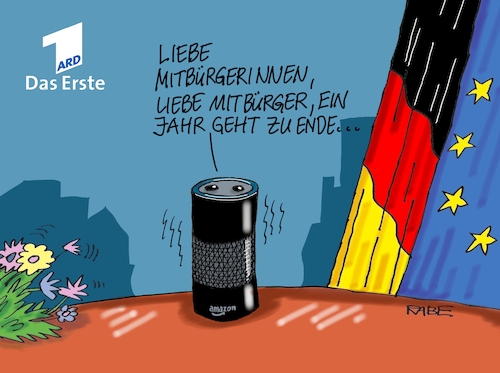 Cartoon: Silvesteransprache (medium) by RABE tagged groko,union,cdu,csu,spd,merkel,akk,berlin,bundesregierung,befragung,rabe,ralf,böhme,cartoon,karikatur,pressezeichnung,farbcartoon,tagescartoon,prügelei,halbzeit,halbzeitbilanz,alexa,amoazon,ard,tv,silvesteransprache,neujahrsansprache,silvester,neujahr,jahreswechsel,groko,union,cdu,csu,spd,merkel,akk,berlin,bundesregierung,befragung,rabe,ralf,böhme,cartoon,karikatur,pressezeichnung,farbcartoon,tagescartoon,prügelei,halbzeit,halbzeitbilanz,alexa,amoazon,ard,tv,silvesteransprache,neujahrsansprache,silvester,neujahr,jahreswechsel