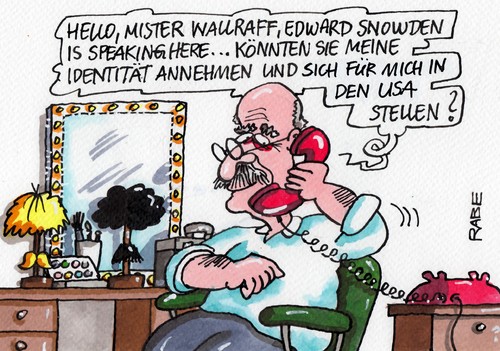 Cartoon: Snowden und Wallraff Variante 1 (medium) by RABE tagged edward,snowden,günter,wallraff,usa,deutschland,asyl,asylantrag,nsa,geheimdienstexperte,rabe,ralf,böhme,cartoon,karikatur,pressezeichnung,farbcartoon,verkleidung,identität,moskau,putin,flughafen,obama,internet,russland,enthüllungsplattform,visum,flucht,ausspähprogramm,eu,brüssel,edward,snowden,günter,wallraff,usa,deutschland,asyl,asylantrag,nsa,geheimdienstexperte,rabe,ralf,böhme,cartoon,karikatur,pressezeichnung,farbcartoon,verkleidung,identität,moskau,putin,flughafen,obama,internet,russland,enthüllungsplattform,visum,flucht,ausspähprogramm,eu,brüssel