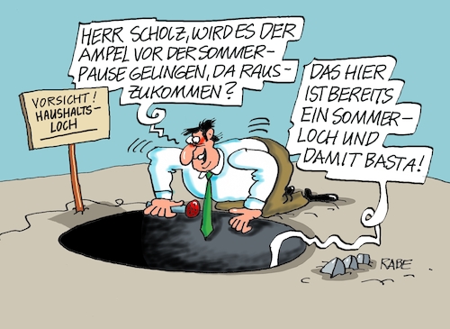 Cartoon: Sommerlöchriges (medium) by RABE tagged ampel,ampelregierung,rot,grün,gelb,fdp,spd,grüne,rabe,ralf,böhme,cartoon,karikatur,pressezeichnung,farbcartoon,tagescartoon,pöbelei,pöbler,bestrafung,regelung,beschimpfung,bundestag,abgeordnete,haushaltsloch,haushaltsdebatte,sommer,sommerloch,interview,ampel,ampelregierung,rot,grün,gelb,fdp,spd,grüne,rabe,ralf,böhme,cartoon,karikatur,pressezeichnung,farbcartoon,tagescartoon,pöbelei,pöbler,bestrafung,regelung,beschimpfung,bundestag,abgeordnete,haushaltsloch,haushaltsdebatte,sommer,sommerloch,interview