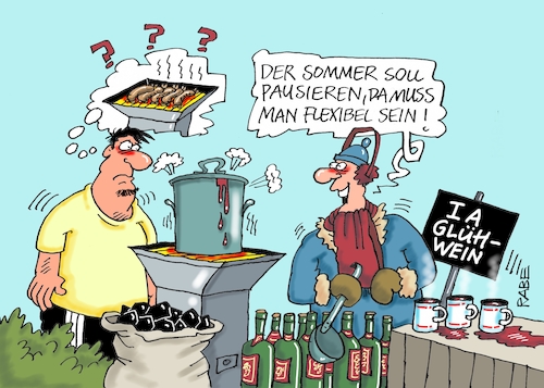 Cartoon: Sommerpause (medium) by RABE tagged sommer,sommerpause,urlaub,ferien,kältewelle,sommerloch,regenwetter,kälte,schlechtwetterfront,rabe,ralf,böhme,cartoon,karikatur,pressezeichnung,farbcartoon,tagescartoon,grill,bratwurst,glühwein,wärme,sommer,sommerpause,urlaub,ferien,kältewelle,sommerloch,regenwetter,kälte,schlechtwetterfront,rabe,ralf,böhme,cartoon,karikatur,pressezeichnung,farbcartoon,tagescartoon,grill,bratwurst,glühwein,wärme