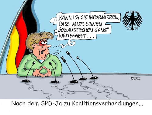 Cartoon: Sozialistischer Gang (medium) by RABE tagged sonderparteitag,spd,martin,schulz,ja,groko,koalitionsverhandlungen,rabe,ralf,böhme,cartoon,karikatur,pressezeichnung,farbcartoon,tagescartoon,merkel,union,koalitionsgespräche,sozialismus,ddr,gang,sonderparteitag,spd,martin,schulz,ja,groko,koalitionsverhandlungen,rabe,ralf,böhme,cartoon,karikatur,pressezeichnung,farbcartoon,tagescartoon,merkel,union,koalitionsgespräche,sozialismus,ddr,gang