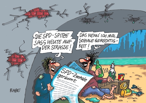 Cartoon: SPD Parteizentrale (medium) by RABE tagged berlin,spd,zentrale,willy,brandt,haus,räumung,terrorverdacht,spitze,strasse,schulz,rabe,ralf,böhme,cartoon,karikatur,pressezeichnung,farbcartoon,tagescartoon,brücke,obdachlose,soziale,gerechtigkeit,wahlkampf,berlin,spd,zentrale,willy,brandt,haus,räumung,terrorverdacht,spitze,strasse,schulz,rabe,ralf,böhme,cartoon,karikatur,pressezeichnung,farbcartoon,tagescartoon,brücke,obdachlose,soziale,gerechtigkeit,wahlkampf