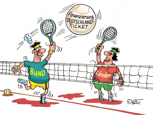 Cartoon: Spielballaballa (medium) by RABE tagged ampelregierung,scholz,spd,grüne,fdp,lindner,kinder,kindergrundsicherung,rabe,ralf,böhme,cartoon,karikatur,pressezeichnung,farbcartoon,tagescartoon,hausmeister,ohren,zähne,bund,länder,kommunen,spielball,tennis,tennisschläger,netz,deutschlandticket,finanzierung,bahn,regionalzüge,reisende,ampelregierung,scholz,spd,grüne,fdp,lindner,kinder,kindergrundsicherung,rabe,ralf,böhme,cartoon,karikatur,pressezeichnung,farbcartoon,tagescartoon,hausmeister,ohren,zähne,bund,länder,kommunen,spielball,tennis,tennisschläger,netz,deutschlandticket,finanzierung,bahn,regionalzüge,reisende