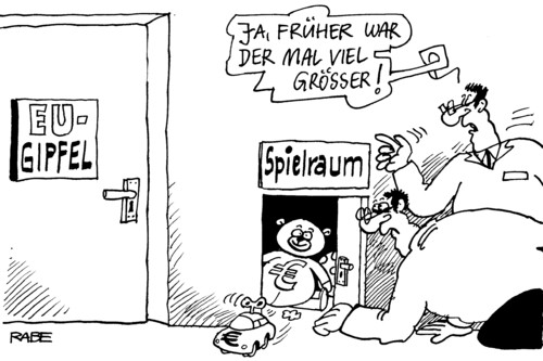 Cartoon: Spielraum (medium) by RABE tagged brüssel,eu,gipfel,eurogipfel,eurokrise,euro,staatschefs,frankreich,sarkozy,merkel,cdu,deutschland,finanzminister,juncker,schulden,schuldenkrise,rettungsschirm,aufstockung,spielraum,steuergelder,minister,stabilitätskurs,euro,eurokrise,eurogipfel,gipfel,eu,staatschefs,brüssel,sarkozy,merkel