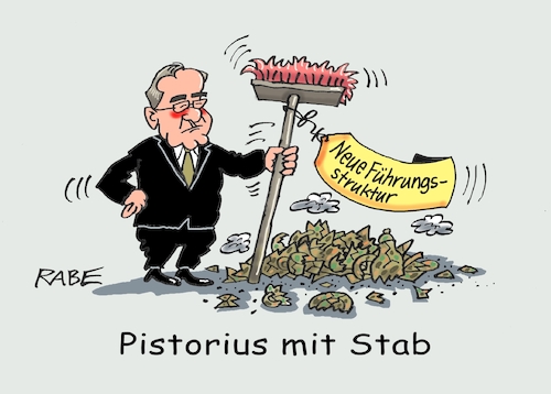 Cartoon: Stabsmässiges (medium) by RABE tagged bundeswehr,pistorius,kriegstüchtigkeit,deutschland,armee,cartoon,karikatur,pressezeichnung,farbcartoon,tagescartoon,kriegsführung,erneuerung,strukturwandel,umbau,besen,scherbenhaufen,stab,führungsstruktur,führungsstab,bundeswehr,pistorius,kriegstüchtigkeit,deutschland,armee,cartoon,karikatur,pressezeichnung,farbcartoon,tagescartoon,kriegsführung,erneuerung,strukturwandel,umbau,besen,scherbenhaufen,stab,führungsstruktur,führungsstab