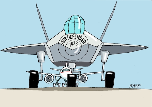 Cartoon: Startbehinderung (medium) by RABE tagged nato,schutzschild,luftwaffe,luftwaffenübung,kampfjet,ukrainekrieg,rabe,ralf,böhme,cartoon,karikatur,pressezeichnung,farbcartoon,tagescartoon,manöver,flugzeug,passagiermaschine,behinderung,nato,schutzschild,luftwaffe,luftwaffenübung,kampfjet,ukrainekrieg,rabe,ralf,böhme,cartoon,karikatur,pressezeichnung,farbcartoon,tagescartoon,manöver,flugzeug,passagiermaschine,behinderung