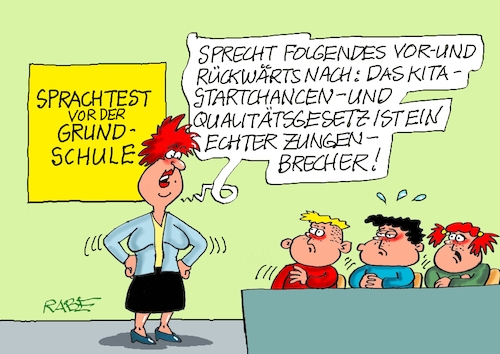 Cartoon: Startchancengesetz (medium) by RABE tagged merz,kanzler,koalition,union,spd,klingbeil,cartoon,karikatur,pressezeichnung,farbcartoon,tagescartoon,db,bahn,frühling,frühjahr,frühjahrsputz,ice,zug,blumenkasten,blumenkästen,esc,songcontest,startchancengesetz,kita,sprachtest,priem,bildungsministerin,zungenbrecher,qualitätsentwicklung,merz,kanzler,koalition,union,spd,klingbeil,cartoon,karikatur,pressezeichnung,farbcartoon,tagescartoon,db,bahn,frühling,frühjahr,frühjahrsputz,ice,zug,blumenkasten,blumenkästen,esc,songcontest,startchancengesetz,kita,sprachtest,priem,bildungsministerin,zungenbrecher,qualitätsentwicklung