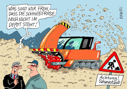 Cartoon: Staubfräse (medium) by RABE tagged sahara,saharastaub,saharasand,wüste,klimawandel,rabe,ralf,böhme,cartoon,karikatur,pressezeihnung,farbcartoon,tagescartoon,schneefräse,baustelle,sandfräse,umwelt,klima,sahara,saharastaub,saharasand,wüste,klimawandel,rabe,ralf,böhme,cartoon,karikatur,pressezeihnung,farbcartoon,tagescartoon,schneefräse,baustelle,sandfräse,umwelt,klima