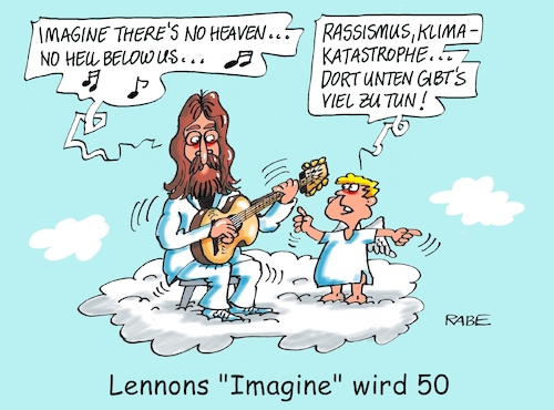 Cartoon: Stell dir vor (medium) by RABE tagged john,lennon,beatles,imagine,rabe,ralf,böhme,cartoon,karikatur,tagescartoon,pressezeichnung,farbcartoon,himmel,engel,wolke,gitarre,jubiläum,fünzig,john,lennon,beatles,imagine,rabe,ralf,böhme,cartoon,karikatur,tagescartoon,pressezeichnung,farbcartoon,himmel,engel,wolke,gitarre,jubiläum,fünzig