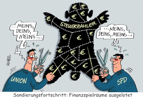 Cartoon: Steuerzahlerfell (medium) by RABE tagged grüne,jamaika,sondierungsgespräche,regierungsbildung,amtshandlung,rabe,ralf,böhme,cartoon,karikatur,pressezeichnung,farbcartoon,tagescartoon,sondierungsrunde,groko,neuwahlen,merkel,spd,schulz,union,steuerzahler,finanzspielräume,fell,schlachtung,aufteilung,meins,deins,ausloten,spielräume,koalitionsverhandlungen,grüne,jamaika,sondierungsgespräche,regierungsbildung,amtshandlung,rabe,ralf,böhme,cartoon,karikatur,pressezeichnung,farbcartoon,tagescartoon,sondierungsrunde,groko,neuwahlen,merkel,spd,schulz,union,steuerzahler,finanzspielräume,fell,schlachtung,aufteilung,meins,deins,ausloten,spielräume,koalitionsverhandlungen