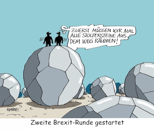 Cartoon: Stolpersteine (medium) by RABE tagged brexit,grexit,eu,brüssel,eurozone,london,athen,theresa,may,austritt,april,rabe,ralf,böhme,cartoon,karikatur,pressezeichnung,farbcartoon,tagescartoon,verhandlungen,runde,zwei,stolpersteine,gutachter,unterhändler,davis,fortschritte,brexit,grexit,eu,brüssel,eurozone,london,athen,theresa,may,austritt,april,rabe,ralf,böhme,cartoon,karikatur,pressezeichnung,farbcartoon,tagescartoon,verhandlungen,runde,zwei,stolpersteine,gutachter,unterhändler,davis,fortschritte