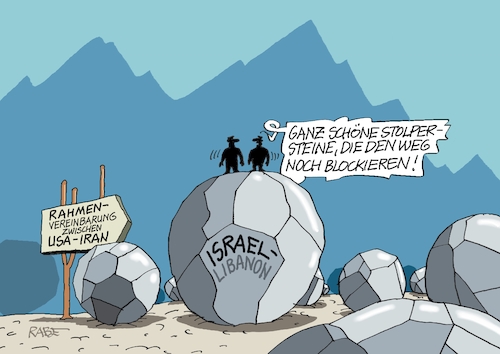 Cartoon: Stolpersteine (medium) by RABE tagged merz,kanzler,koalition,union,spd,klingbeil,cartoon,karikatur,pressezeichnung,farbcartoon,tagescartoon,db,bahn,frühling,frühjahr,frühjahrsputz,ice,zug,blumenkasten,blumenkästen,esc,songcontest,trump,netanjahu,libanon,israel,iran,irankrieg,frieden,friedensplan,hormus,blockade,rahmenvereinbarung,gaza,gazakrieg,steine,stolpersteine,merz,kanzler,koalition,union,spd,klingbeil,cartoon,karikatur,pressezeichnung,farbcartoon,tagescartoon,db,bahn,frühling,frühjahr,frühjahrsputz,ice,zug,blumenkasten,blumenkästen,esc,songcontest,trump,netanjahu,libanon,israel,iran,irankrieg,frieden,friedensplan,hormus,blockade,rahmenvereinbarung,gaza,gazakrieg,steine,stolpersteine