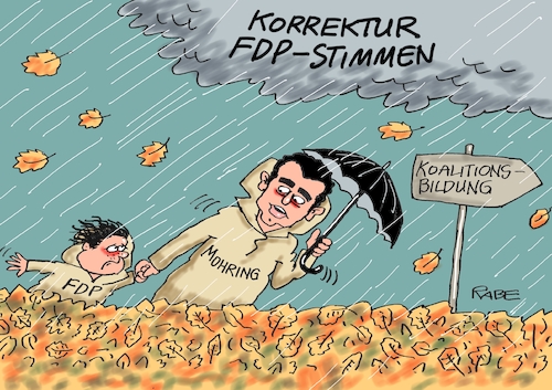 Cartoon: Stürmische FDP (medium) by RABE tagged landtagswahlen,wahlergebnisse,sachsen,brandenburg,groko,spd,cdu,rabe,ralf,böhme,cartoon,karikatur,pressezeichnung,farbcartoon,tagescartoon,arzt,doktor,csu,afd,verluste,rechte,populismus,bodo,ramelow,linke,thüringen,erfurt,mike,mohring,koalitionsbildung,fdp,kemmler,sturm,herbst,wind,regen,landtagswahlen,wahlergebnisse,sachsen,brandenburg,groko,spd,cdu,rabe,ralf,böhme,cartoon,karikatur,pressezeichnung,farbcartoon,tagescartoon,arzt,doktor,csu,afd,verluste,rechte,populismus,bodo,ramelow,linke,thüringen,erfurt,mike,mohring,koalitionsbildung,fdp,kemmler,sturm,herbst,wind,regen