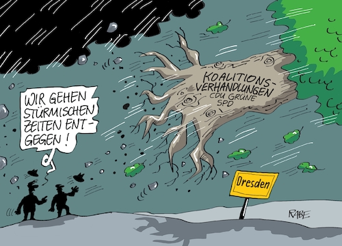 Cartoon: Sturm (medium) by RABE tagged landtagswahlen,wahlergebnisse,sachsen,brandenburg,groko,spd,cdu,rabe,ralf,böhme,cartoon,karikatur,pressezeichnung,farbcartoon,tagescartoon,arzt,doktor,csu,afd,verluste,rechte,populismus,landtag,dresden,koalitionsbildung,koalitionsverhandlungen,grüne,landtagswahlen,wahlergebnisse,sachsen,brandenburg,groko,spd,cdu,rabe,ralf,böhme,cartoon,karikatur,pressezeichnung,farbcartoon,tagescartoon,arzt,doktor,csu,afd,verluste,rechte,populismus,landtag,dresden,koalitionsbildung,koalitionsverhandlungen,grüne