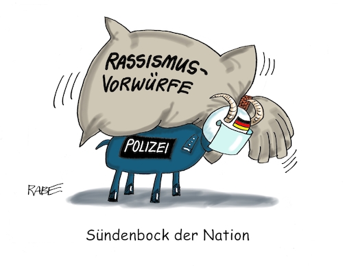 Cartoon: Sündenbock (medium) by RABE tagged rassismus,rassismusvorwürfe,usa,mord,polizeigewalt,trump,demo,rabe,ralf,böhme,cartoon,karikatur,pressezeichnung,farbcartoon,tagescartoon,sünde,sündenbock,polizeigewerkschaft,vorwürfe,floyd,washington,protestwelle,rassismus,rassismusvorwürfe,usa,mord,polizeigewalt,trump,demo,rabe,ralf,böhme,cartoon,karikatur,pressezeichnung,farbcartoon,tagescartoon,sünde,sündenbock,polizeigewerkschaft,vorwürfe,floyd,washington,protestwelle