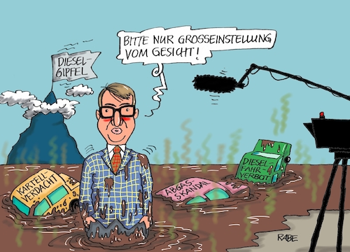 Cartoon: Sumpf (medium) by RABE tagged dobrindt,verkehrsminister,csu,sumpf,morast,diesel,dieselgipfel,dieselfahrzeuge,steuerzahler,umweltverschmutzung,feinstaub,rabe,ralf,böhme,cartoon,karijatur,pressezeichnung,farbcartoon,tagescartoon,autofahrer,automobilindustrie,vw,porsche,daimler,audi,bmw,dobrindt,verkehrsminister,csu,sumpf,morast,diesel,dieselgipfel,dieselfahrzeuge,steuerzahler,umweltverschmutzung,feinstaub,rabe,ralf,böhme,cartoon,karijatur,pressezeichnung,farbcartoon,tagescartoon,autofahrer,automobilindustrie,vw,porsche,daimler,audi,bmw