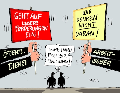 Cartoon: Tarifstreit (medium) by RABE tagged gewerkschaften,verdi,tarif,tarifverhandlungen,lohnforderungen,arbeitgeber,arbeitnehmer,postdam,einigung,rabe,ralf,böhme,cartoon,karikatur,pressezeichnung,farbcartoon,tagescartoon,transparent,entgelt,lohn,kitas,öffentlicher,dienst,gewerkschaften,verdi,tarif,tarifverhandlungen,lohnforderungen,arbeitgeber,arbeitnehmer,postdam,einigung,rabe,ralf,böhme,cartoon,karikatur,pressezeichnung,farbcartoon,tagescartoon,transparent,entgelt,lohn,kitas,öffentlicher,dienst