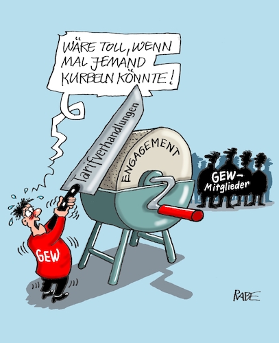 Cartoon: Tarifverhandlungen (medium) by RABE tagged gewerkschaften,tarife,tarifverhandlungen,streik,gew,verdi,rabe,ralf,böhme,cartoon,karikatur,pressezeichnung,farbcartoon,tagescartoon,schleifstein,messer,gewerkschaftsmitglieder,kurbel,gewerkschaften,tarife,tarifverhandlungen,streik,gew,verdi,rabe,ralf,böhme,cartoon,karikatur,pressezeichnung,farbcartoon,tagescartoon,schleifstein,messer,gewerkschaftsmitglieder,kurbel