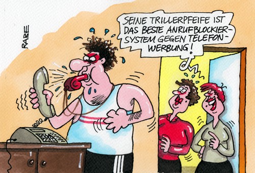 Cartoon: Telefonterror (medium) by RABE tagged telefon,kunde,verbraucher,abzocke,geschäftspraktigen,bundesregierung,beschluss,gesetz,rabe,ralf,böhme,cartoon,karikatur,pressezeichnung,farbcartoon,trillerpfeife,anrufblockiersystem,telefonwerbung,werbung,pfeife,werbeanrufe,bussgeld,anrufmaschinen,gewinnspiele,telefon,kunde,verbraucher,abzocke,geschäftspraktigen,bundesregierung,beschluss,gesetz,rabe,ralf,böhme,cartoon,karikatur,pressezeichnung,farbcartoon,trillerpfeife,anrufblockiersystem,telefonwerbung,werbung,pfeife,werbeanrufe,bussgeld,anrufmaschinen,gewinnspiele