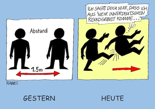 Tritt in Hintern von RABE, Politik Cartoon