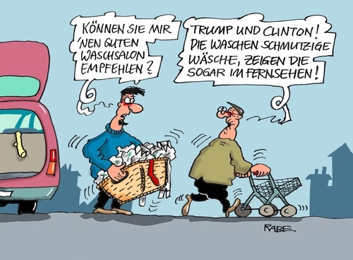 Cartoon: Trump Clinton Duell (medium) by RABE tagged trump,clinton,tv,duell,usa,wahlkampf,präsidentschaftskandidat,präsidentschaftswahlkampf,rabe,ralf,böhme,cartoon,karikatur,pressezeichnung,farbcartoon,tagescartoon,wäsche,waschsalon,schmutz,trump,clinton,tv,duell,usa,wahlkampf,präsidentschaftskandidat,präsidentschaftswahlkampf,rabe,ralf,böhme,cartoon,karikatur,pressezeichnung,farbcartoon,tagescartoon,wäsche,waschsalon,schmutz