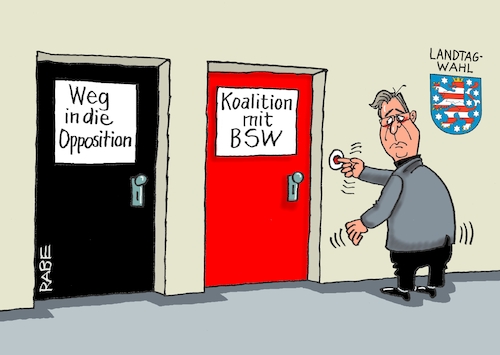 Cartoon: Tür an Tür mit Sahra (medium) by RABE tagged wahl,wahlomat,wahlkämpfer,europawahl,landtagswahl,wähler,wahlplakate,rabe,ralf,böhme,cartoon,karikatur,pressezeichnung,farbcartoon,tagescartoon,briefwahl,briefwähler,stimmzettel,brief,briefkuvert,landtag,thüringen,bodo,ramelow,opposition,bsw,bündnis,sahra,wagenknecht,tür,klingel,koalition,wahlergebnis,linke,wahl,wahlomat,wahlkämpfer,europawahl,landtagswahl,wähler,wahlplakate,rabe,ralf,böhme,cartoon,karikatur,pressezeichnung,farbcartoon,tagescartoon,briefwahl,briefwähler,stimmzettel,brief,briefkuvert,landtag,thüringen,bodo,ramelow,opposition,bsw,bündnis,sahra,wagenknecht,tür,klingel,koalition,wahlergebnis,linke